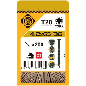 TERASES SKRŪVES T20 4.2X65 GREEN (200)