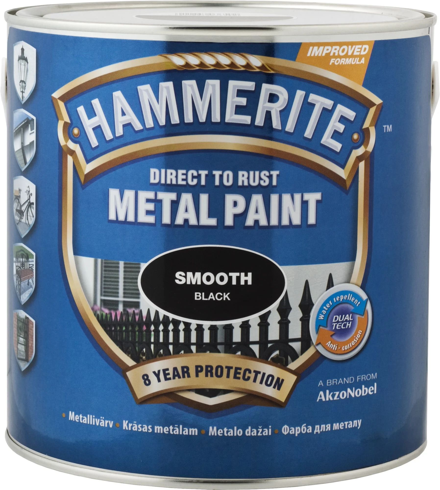 KRĀSA HAMMERITE SATĪNA MELNS PUSM.750ML