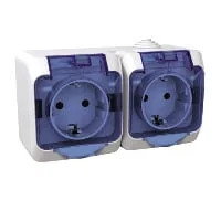 SOCKET 2V CEDAR PLUS THROUGH WHITE