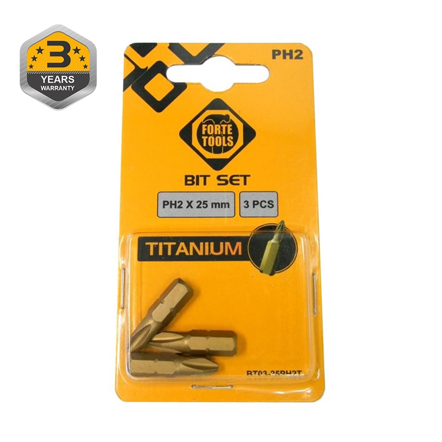 SCREWDRIVER BIT PH2X25MM 3GB TIN
