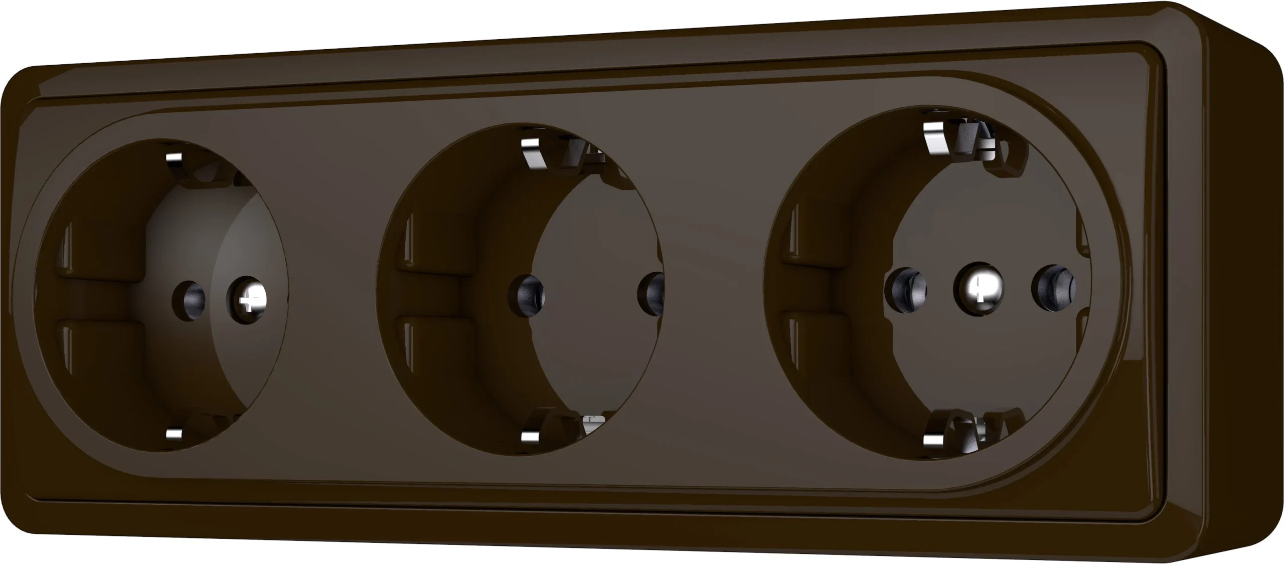SOCKET 3 PLACES SL+250 BROWN