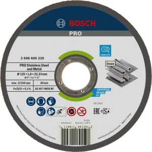 CUTTING DISCS FOR STAINLESS STEEL 125X22X1.6