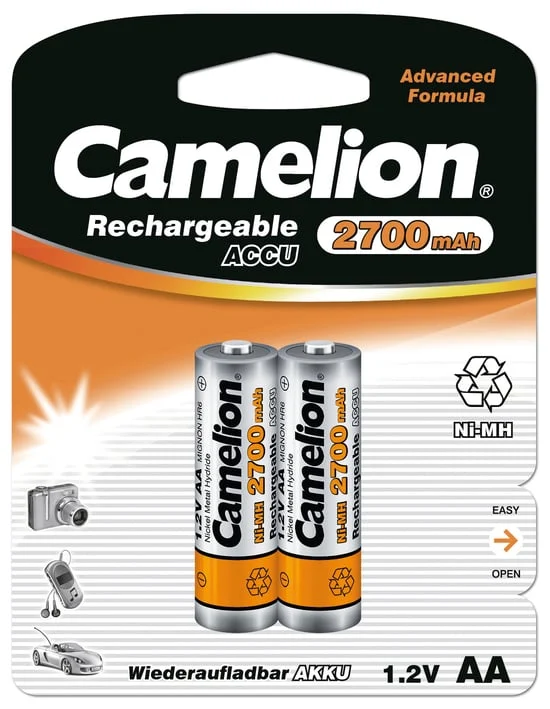 BATERIJAS LĀD. CAMELION AA 2700MAH B2