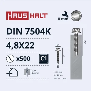 САМОРЕЗ 4,8X22 DIN7504K ZN (500)