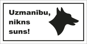 CAUTION ANGRY DOG WOLF 100X200