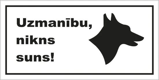 CAUTION ANGRY DOG WOLF 100X200