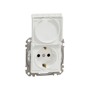 K-JACK IP44 1-МЕСТНОЕ ЗАЗЕМЛЕНИЕ+КРЫШКА БЕЛЫЙ