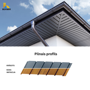 Metāla sofīti BudMat bez perforācijas 0.5mm (1,518m2) 3m
