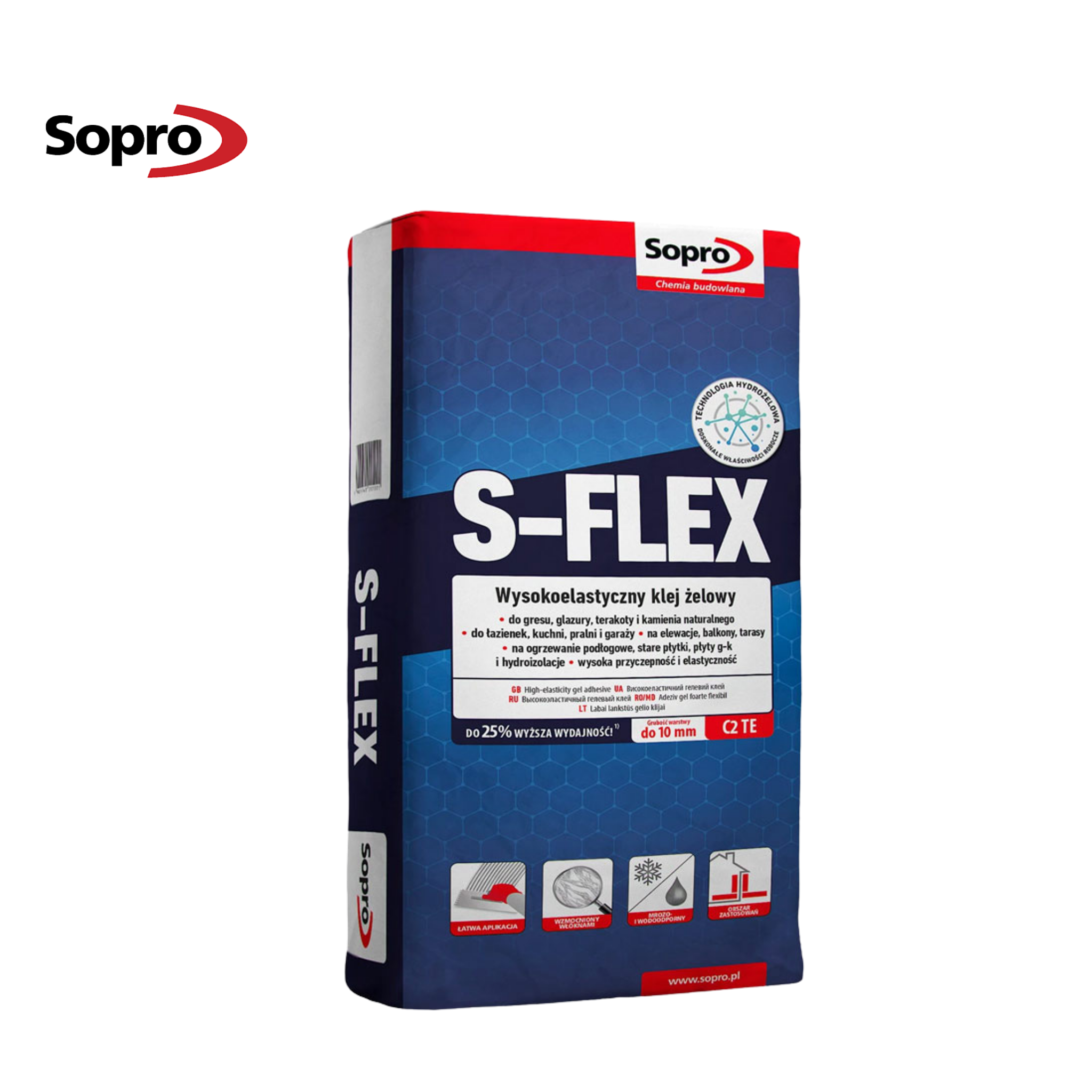 S-FLEX 201 - ļoti elastīga flīžu līme Sopro 22.5kg