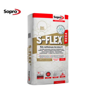 S-FLEX white - ļoti elastīga flīžu līme Sopro 22.5kg